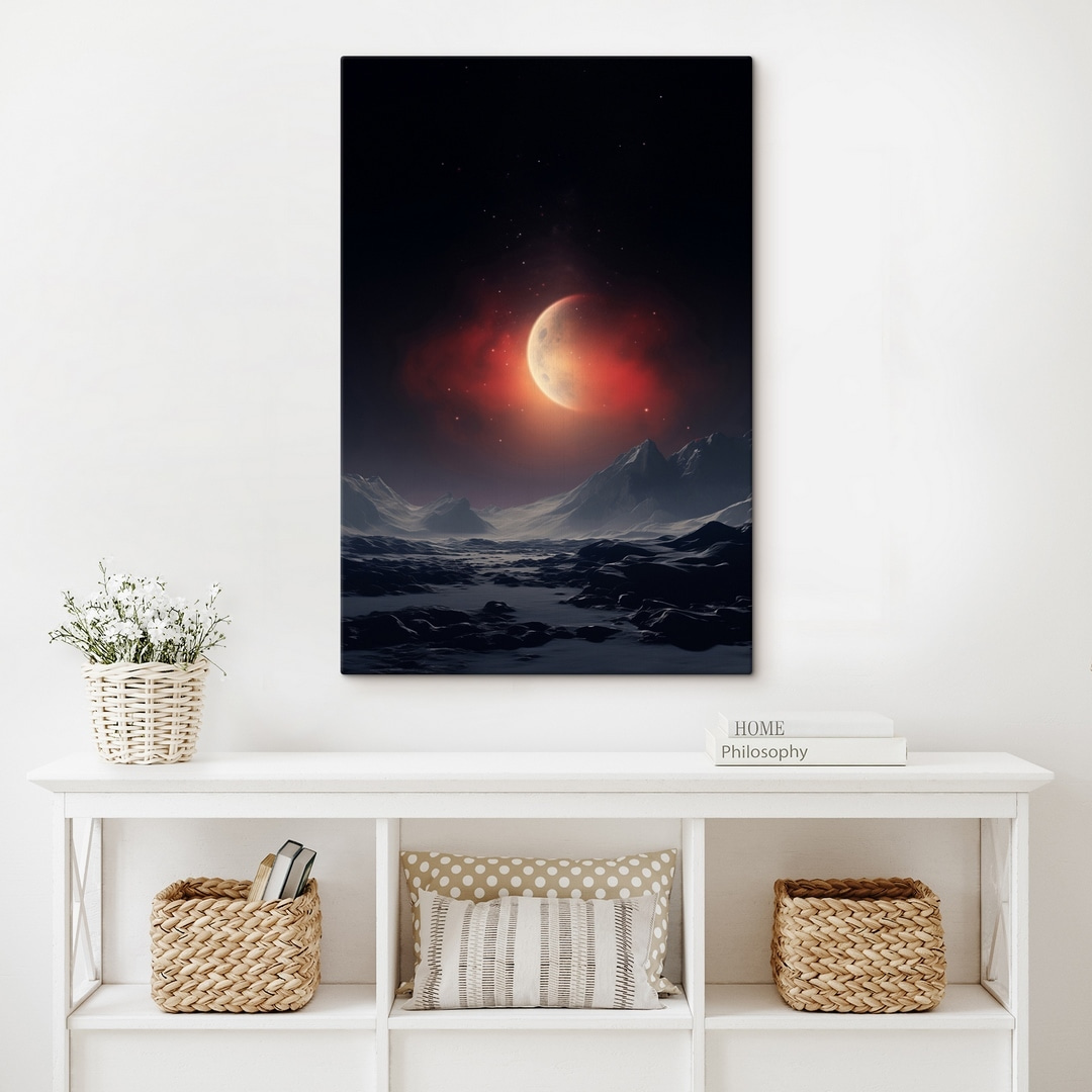 Moon in the sky over mountains