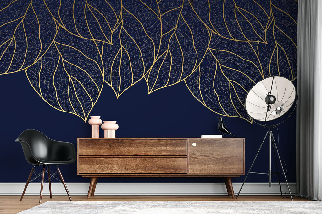 Elegant leaf pattern on dark background Elegant leaf pattern on dark background