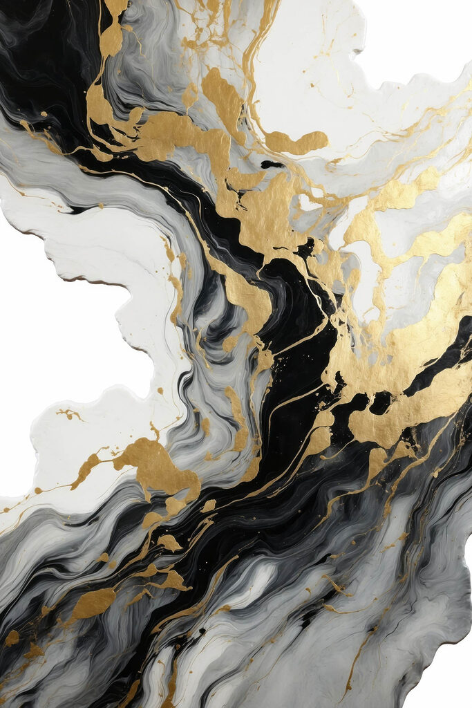 Flowing black and white patterns unite Flowing black and white patterns unite