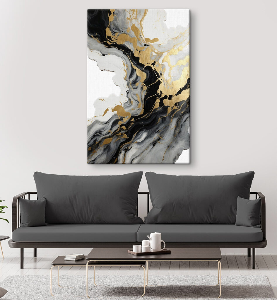 Flowing black and white patterns unite Flowing black and white patterns unite