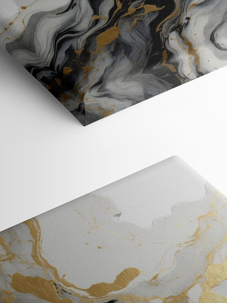 Flowing black and white patterns unite Flowing black and white patterns unite