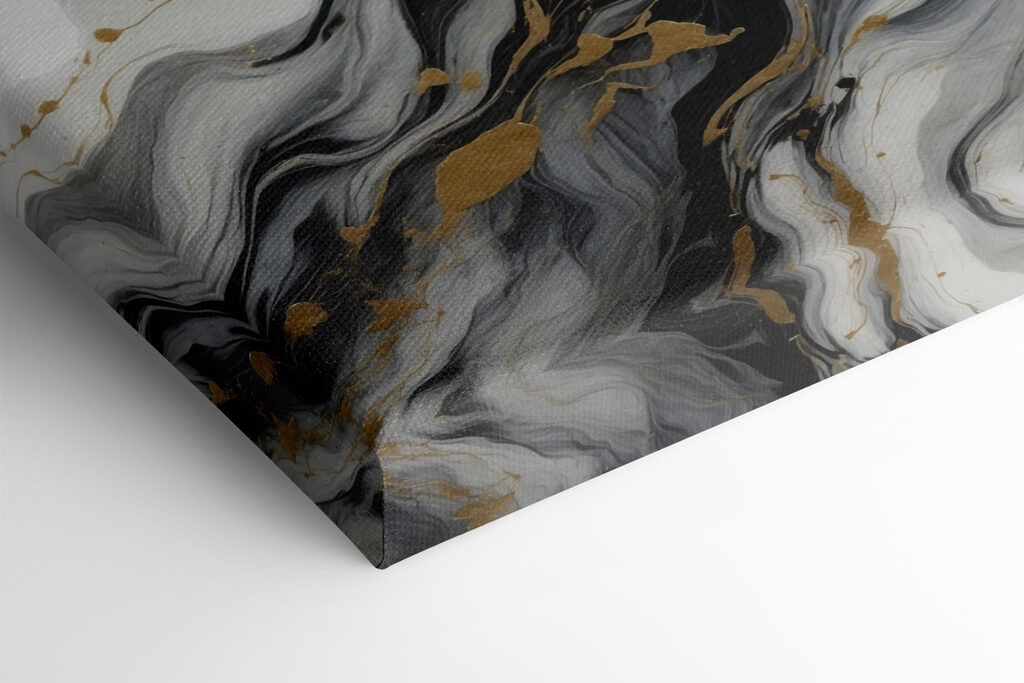 Flowing black and white patterns unite Flowing black and white patterns unite