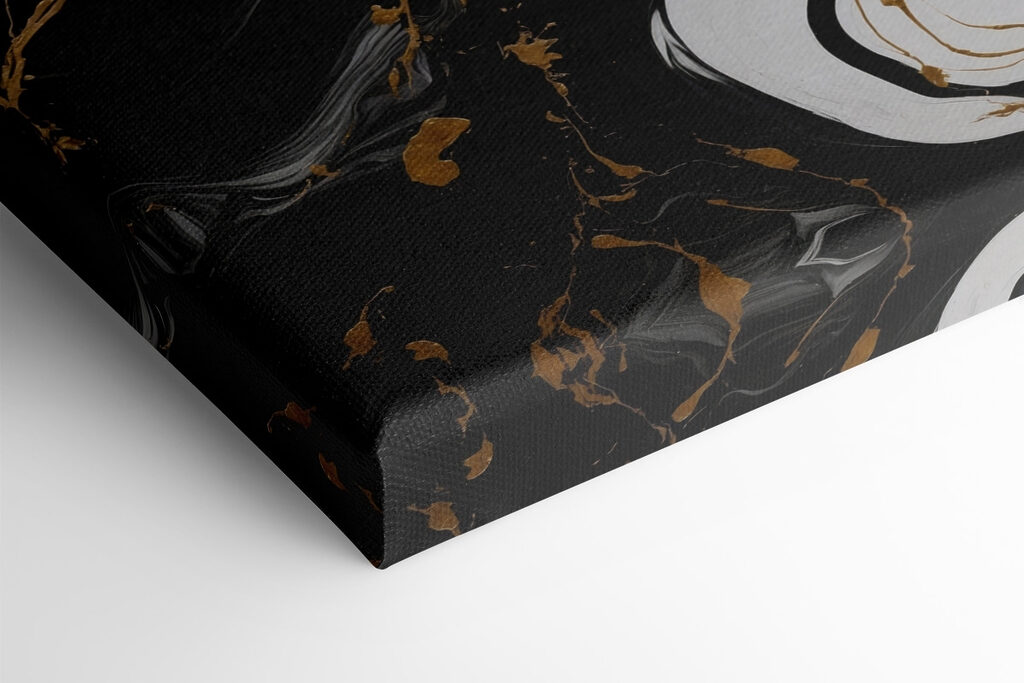 Abstract swirls of black and white