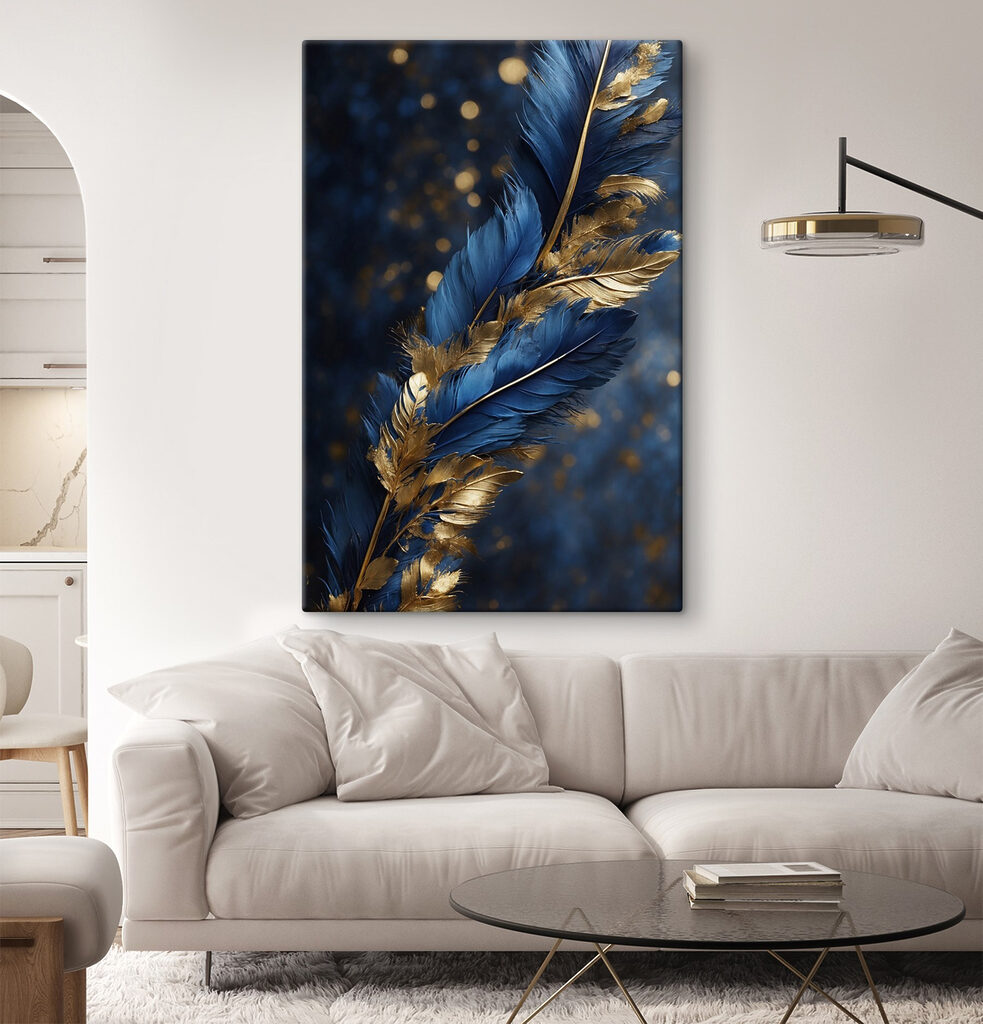 Vibrant feathers against a dark backdrop Vibrant feathers against a dark backdrop