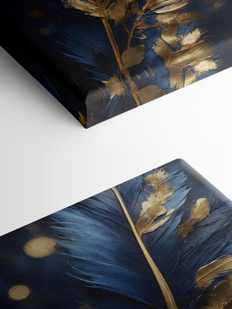 Vibrant feathers against a dark backdrop Vibrant feathers against a dark backdrop