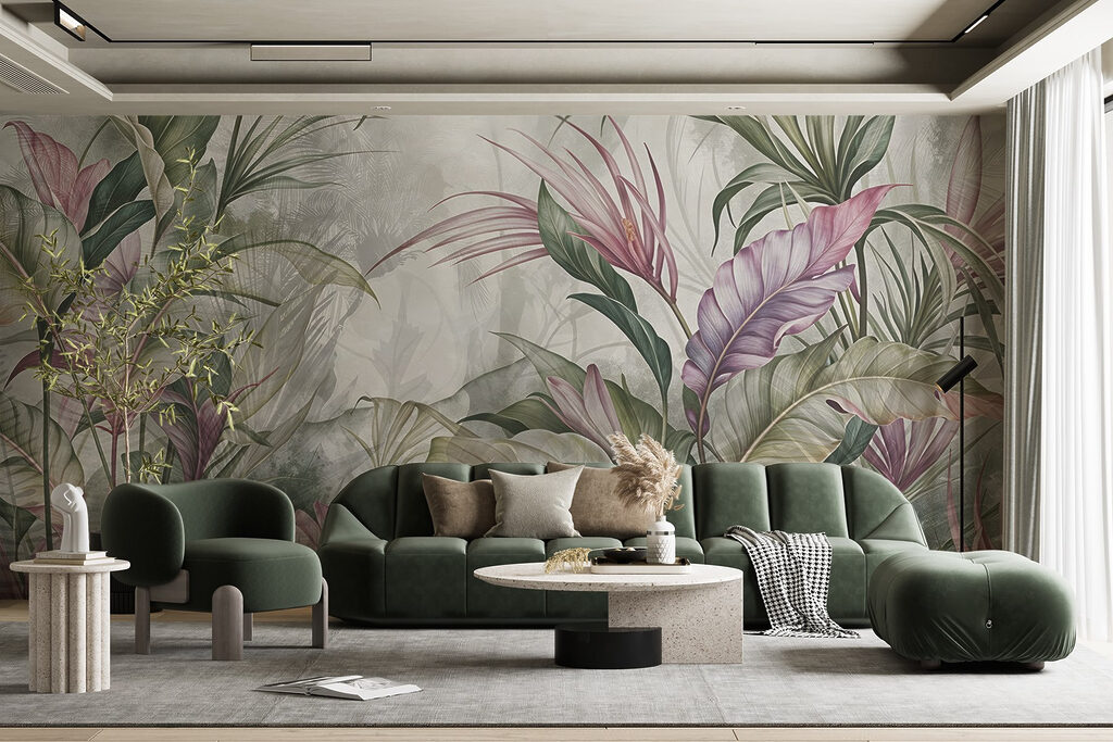 Painting of flowers and leaves Painting of flowers and leaves