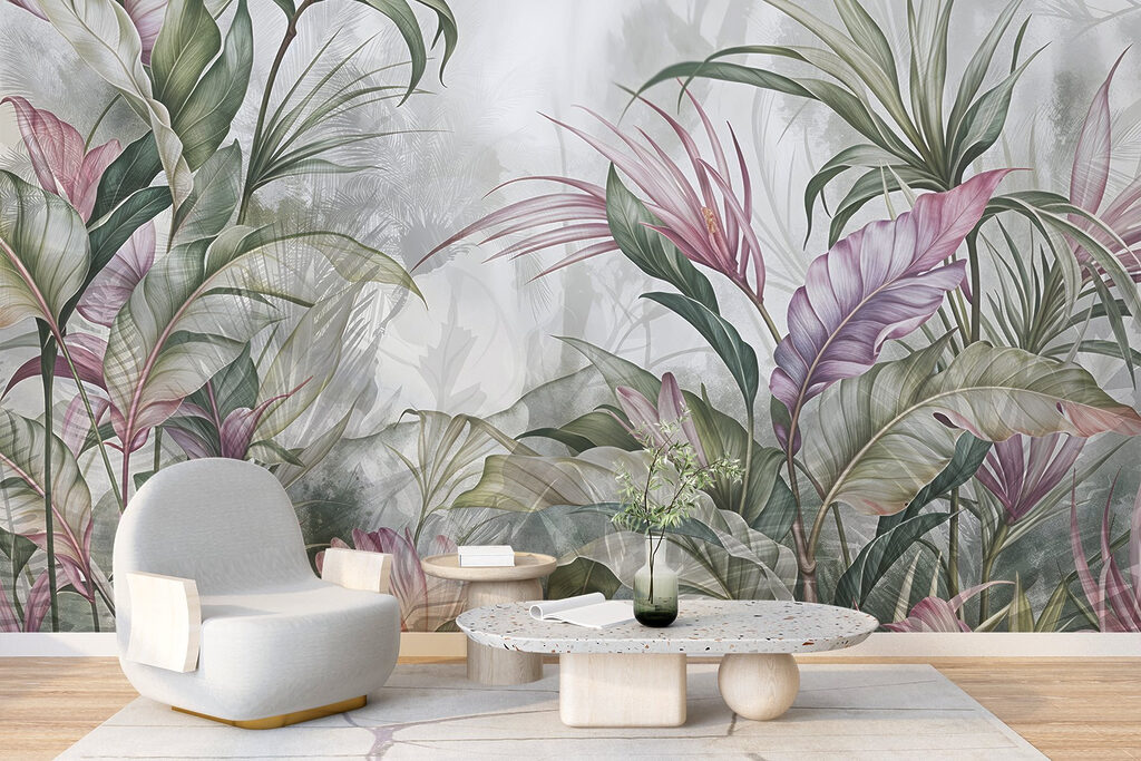 Painting of flowers and leaves Painting of flowers and leaves