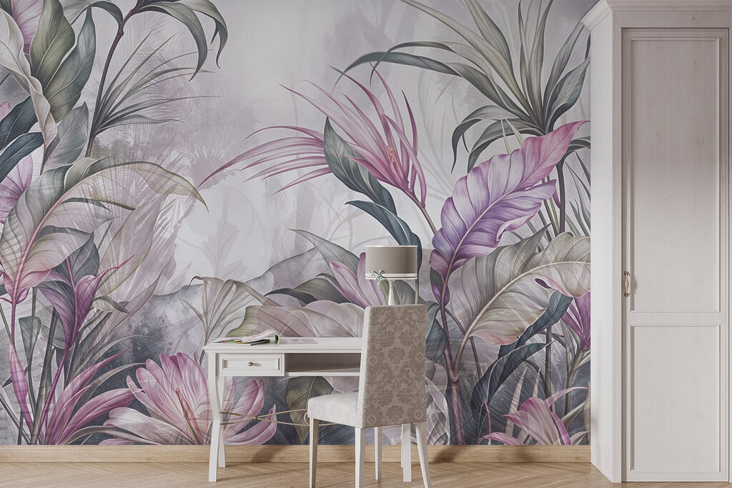 Painting of flowers and leaves Painting of flowers and leaves