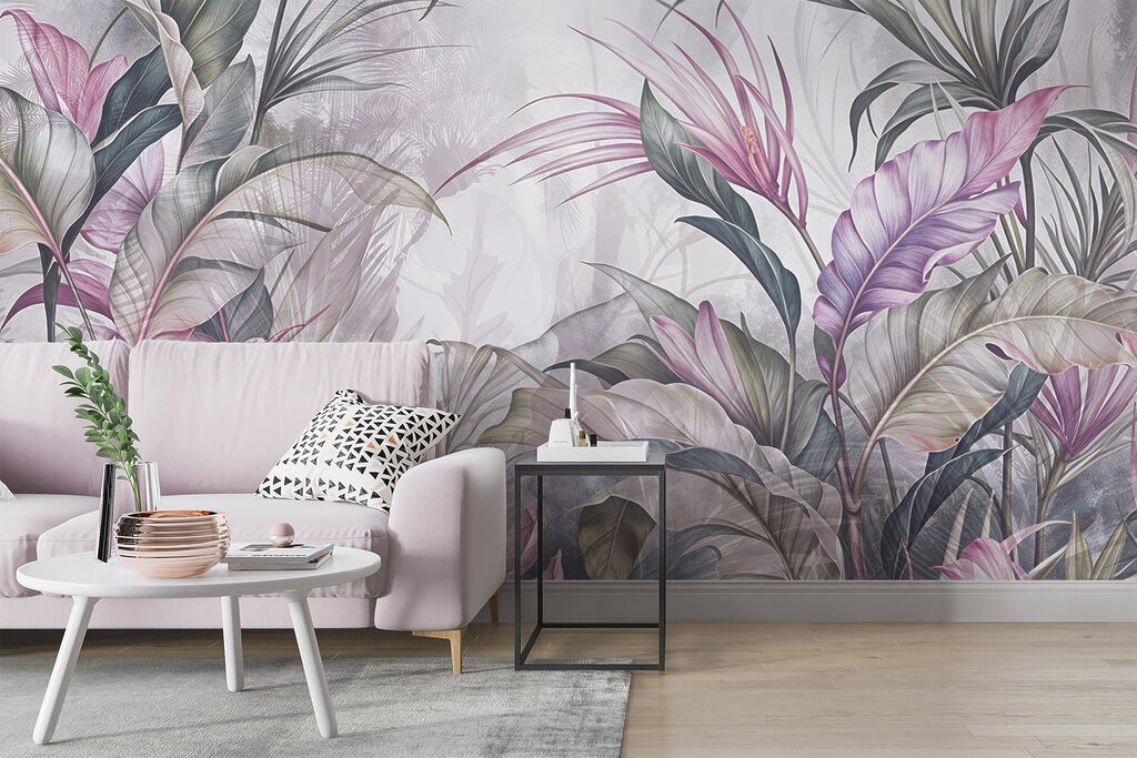 Painting of flowers and leaves Painting of flowers and leaves