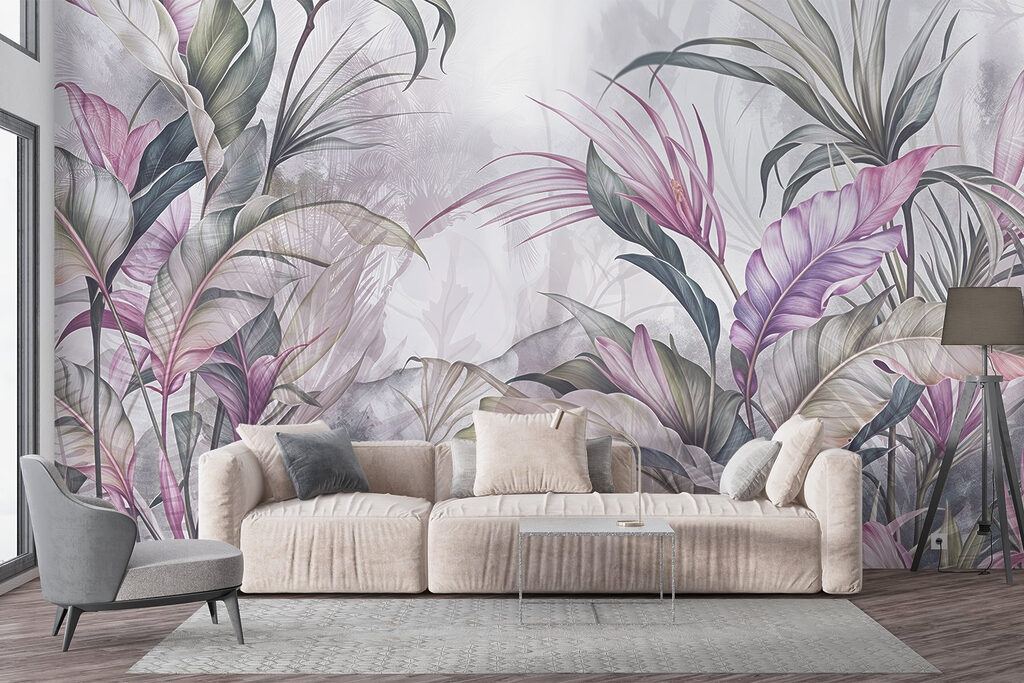 Painting of flowers and leaves Painting of flowers and leaves