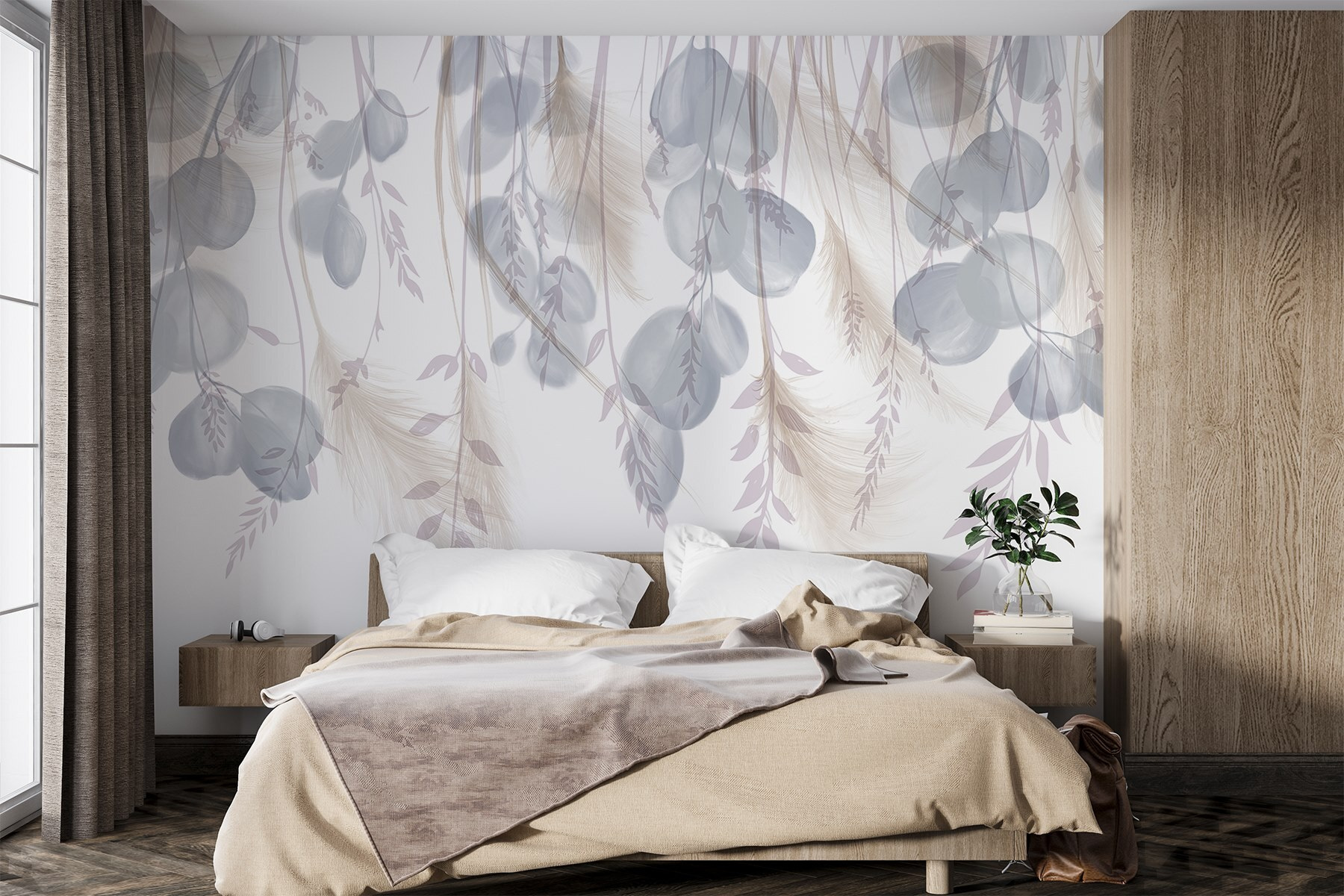 Serene botanical arrangement in soft hues Serene botanical arrangement in soft hues