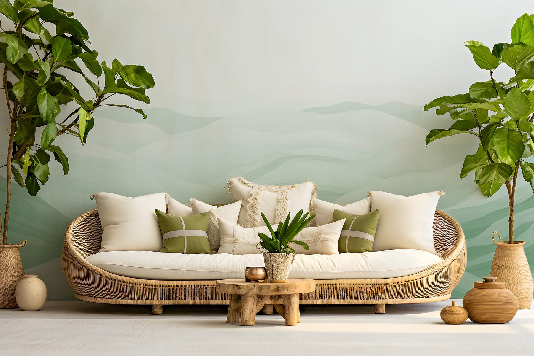 Green and white landscape Green and white landscape