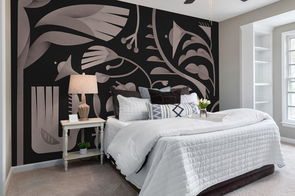 Black and white floral design