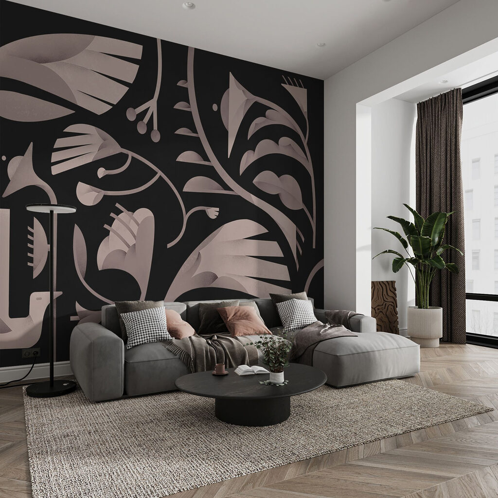 Black and white floral design