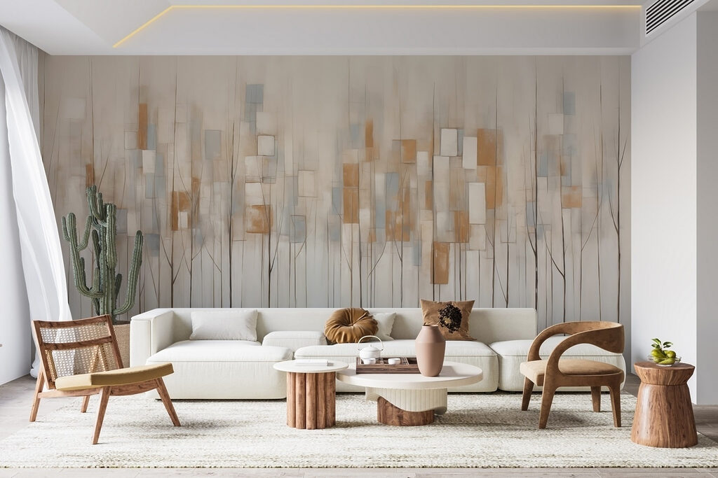 Painting of trees with squares Painting of trees with squares