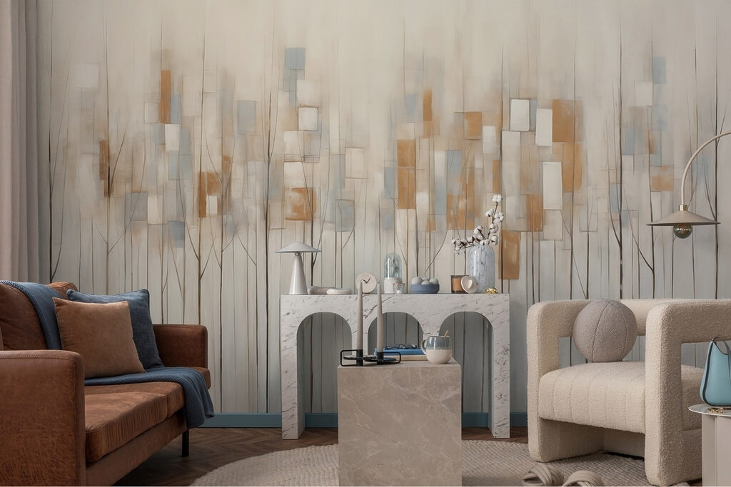 Painting of trees with squares Painting of trees with squares