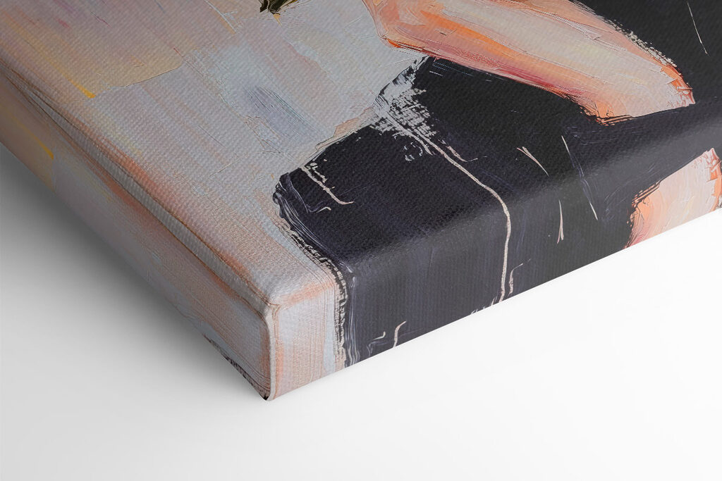 Painting of a woman holding flowers Painting of a woman holding flowers