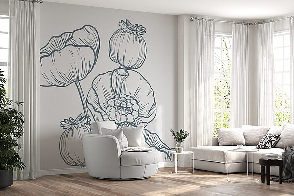 Kresba kvetov a púčikov Kresba kvetov a púčikov