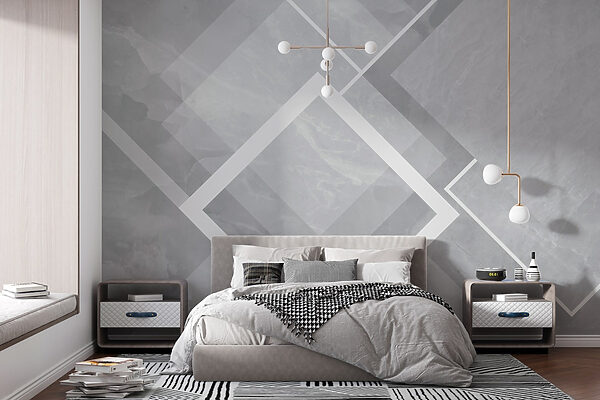 Grey and white background with white squares