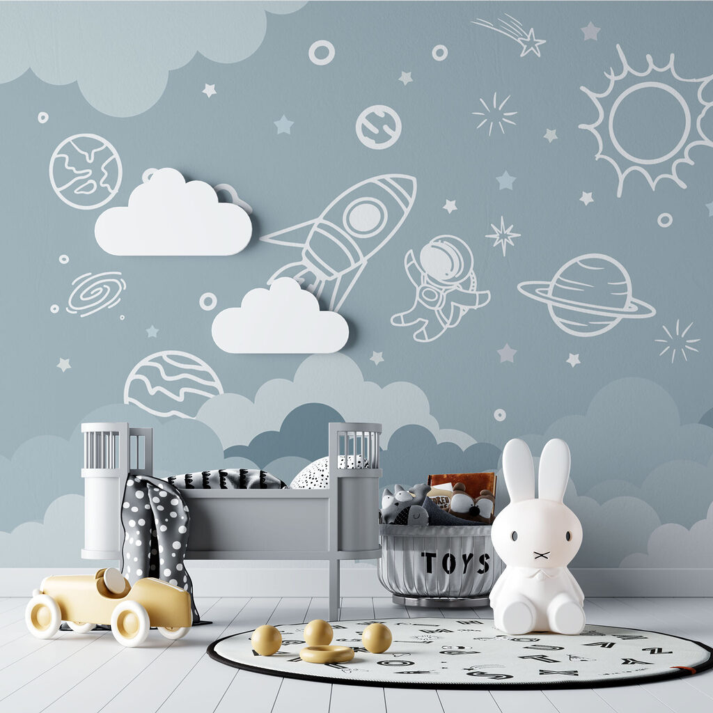 Space scene with clouds and stars Space scene with clouds and stars