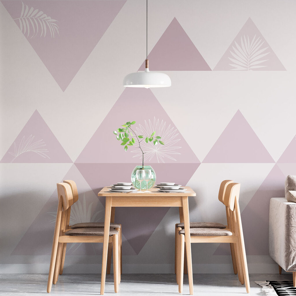 Pink triangles with white flowers Pink triangles with white flowers