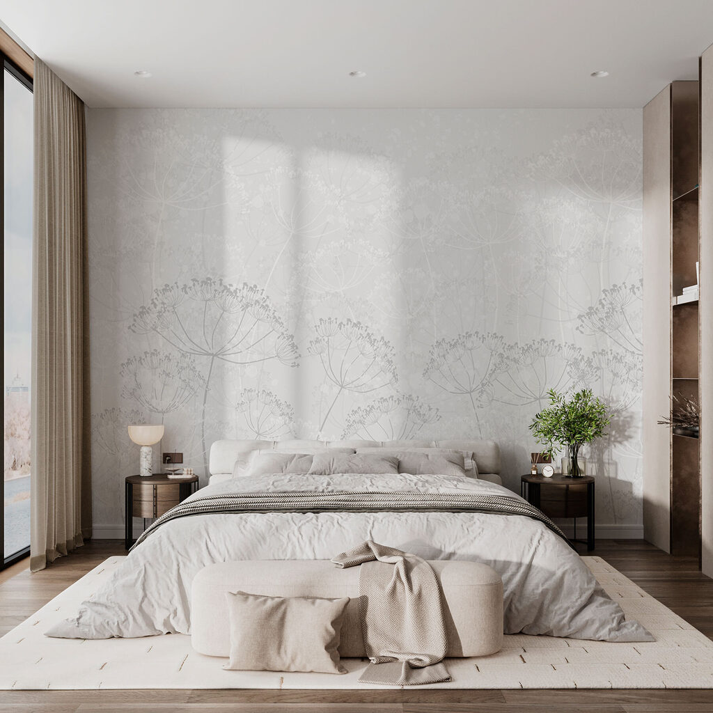 White background with flowers White background with flowers