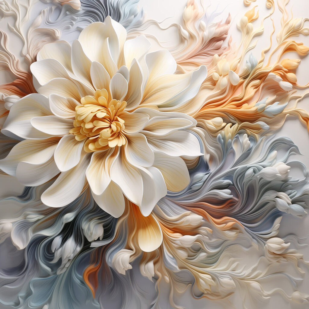 White flower with yellow center