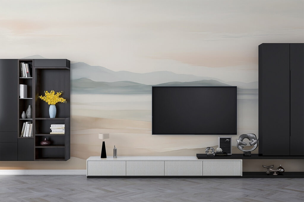 Landscape with hills and fog Landscape with hills and fog