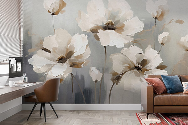 Painting of white flowers Painting of white flowers