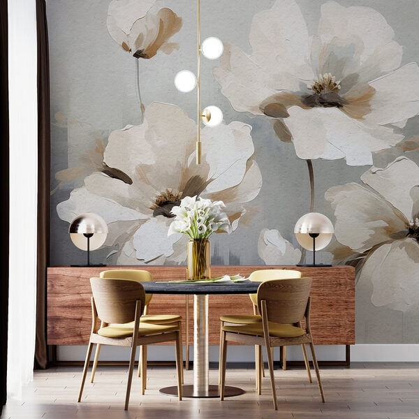 Painting of white flowers Painting of white flowers