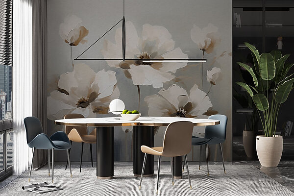 Painting of white flowers Painting of white flowers