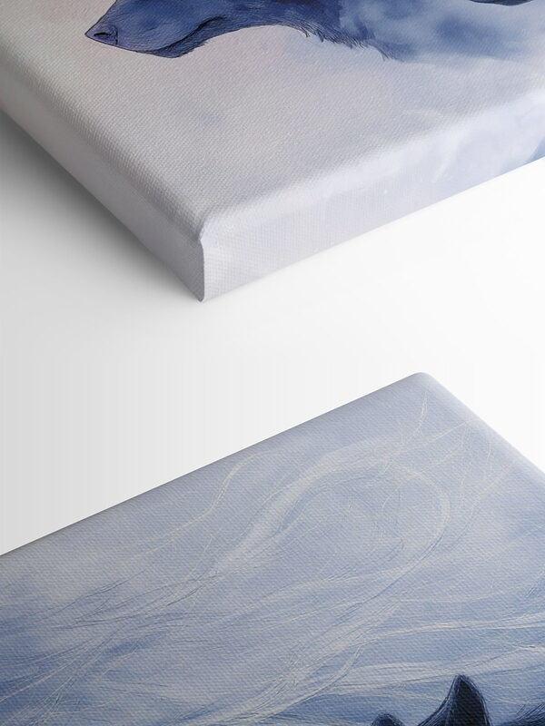 Woman with white hair and wolfs