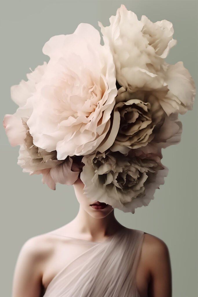 Woman with flowers on her head Woman with flowers on her head