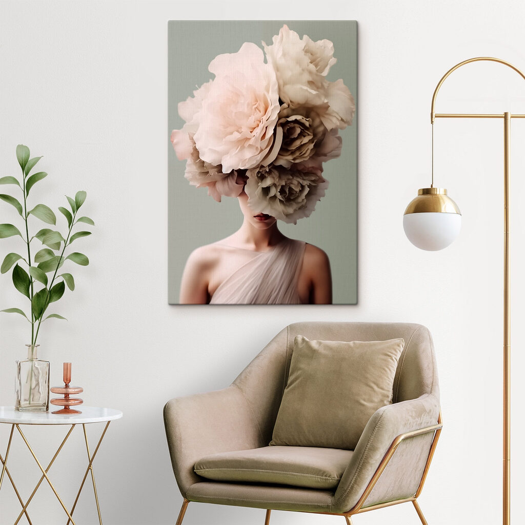 Woman with flowers on her head Woman with flowers on her head