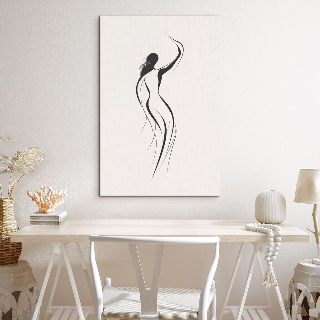 Black and white drawing of a woman Black and white drawing of a woman