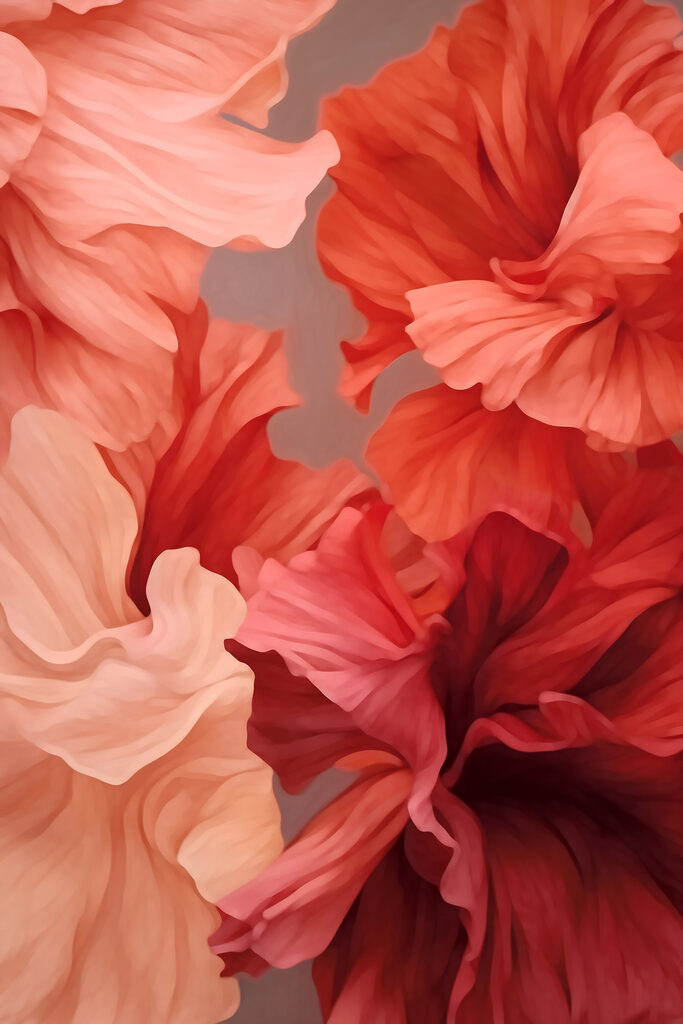 Vibrant blooms in soft hues