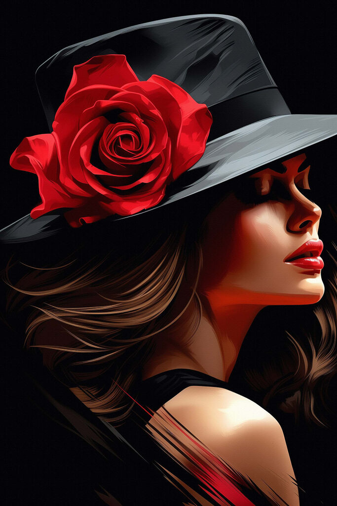 Woman with a rose in her hat Woman with a rose in her hat