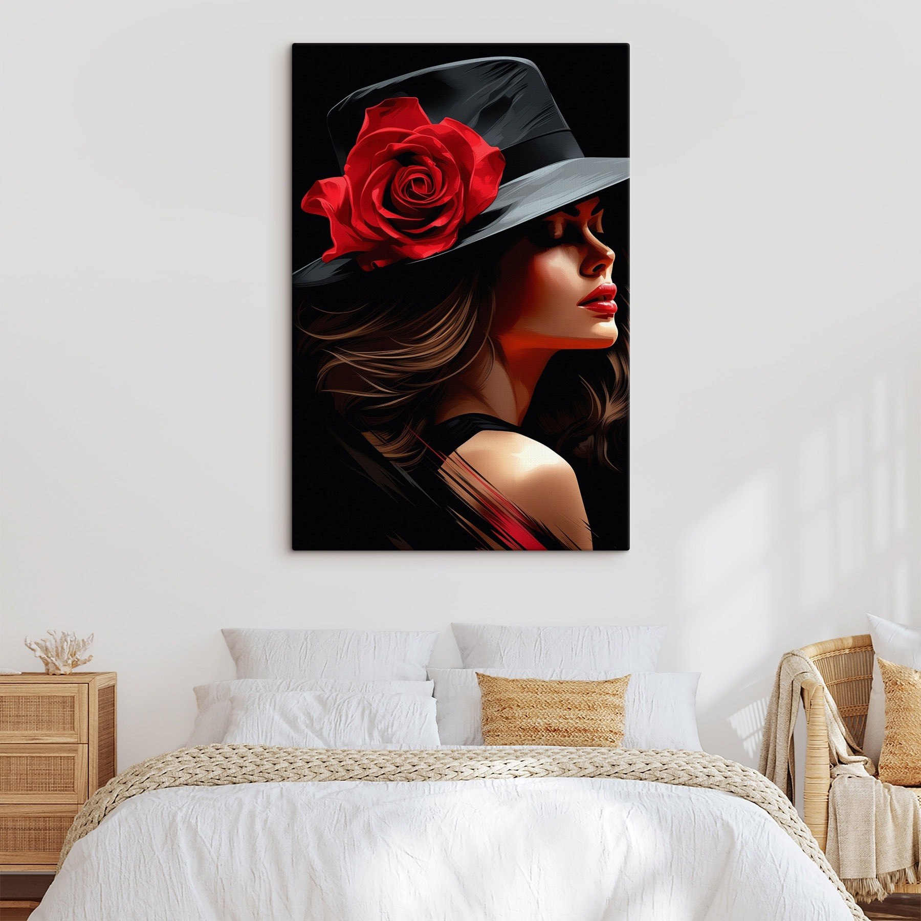 Woman with a rose in her hat Woman with a rose in her hat