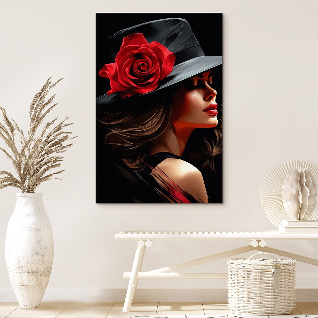 Woman with a rose in her hat Woman with a rose in her hat