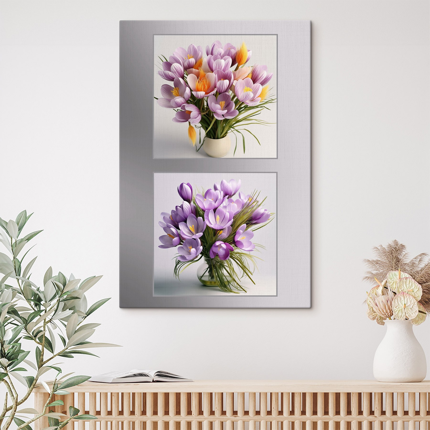 Collage of flowers in a vase Collage of flowers in a vase