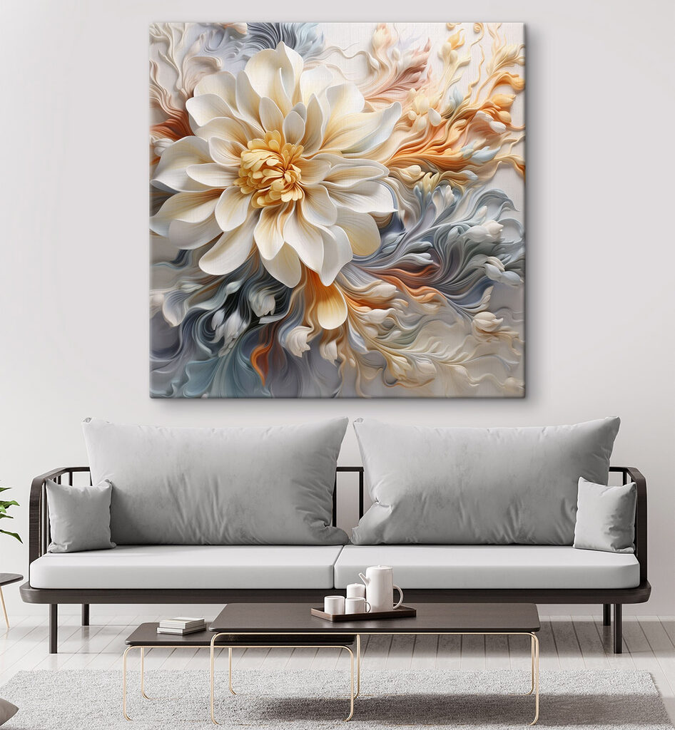 White flower with yellow center