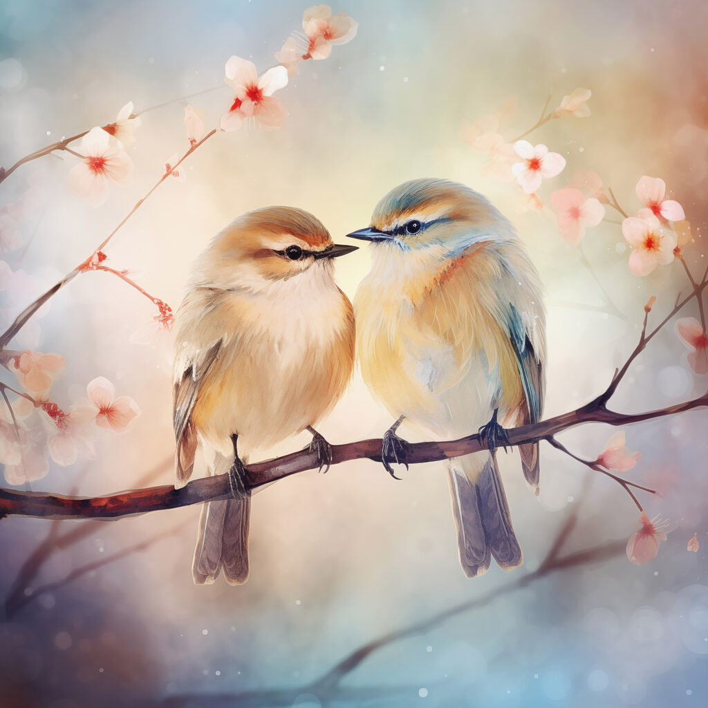 Two birds on a branch