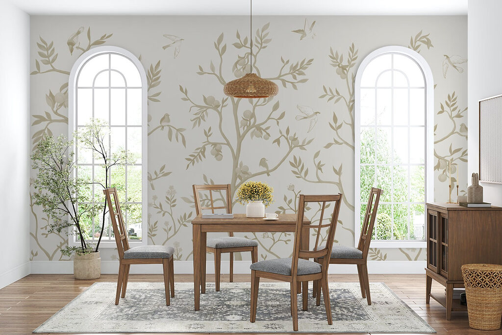 Wallpaper with birds and trees Wallpaper with birds and trees