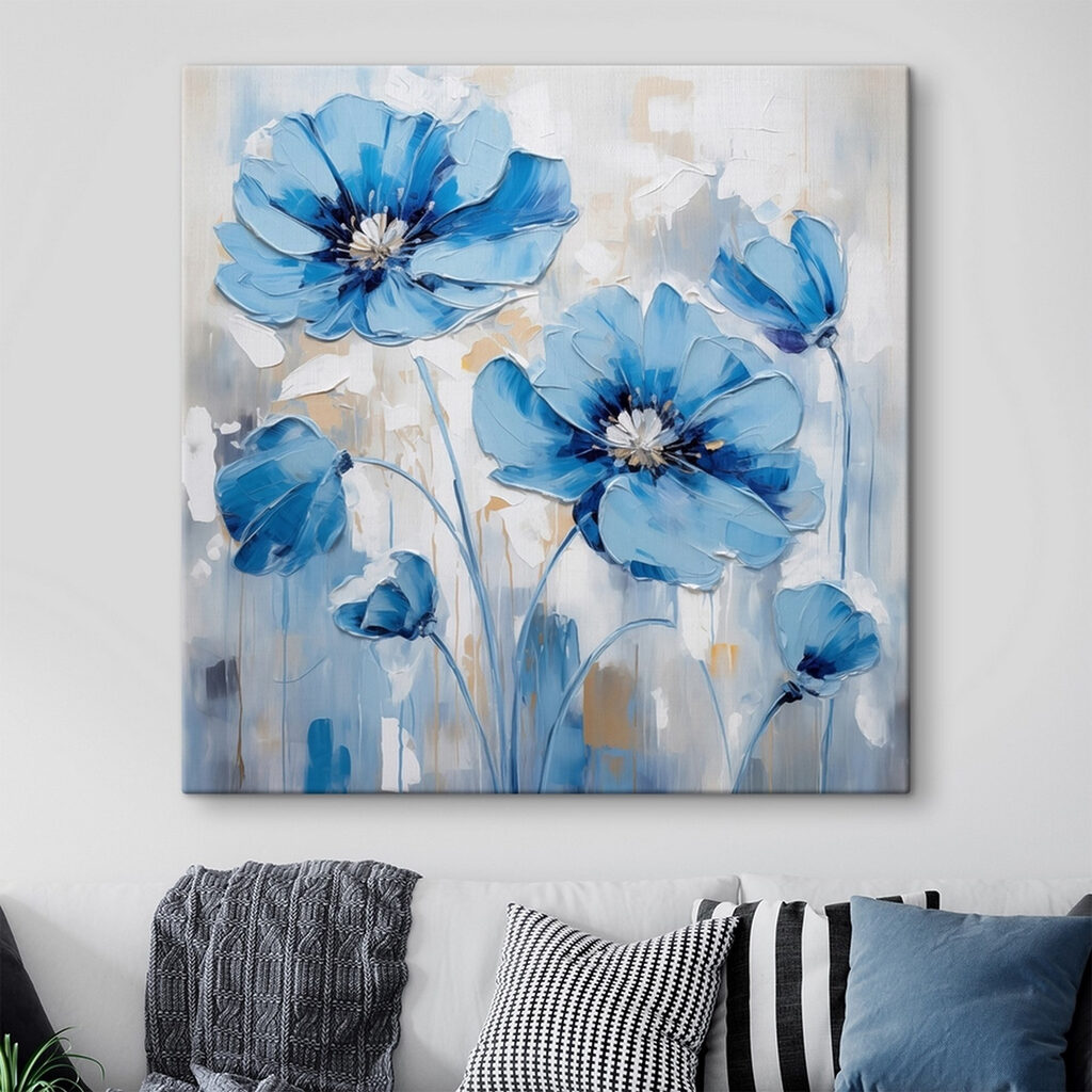 Painting of blue flowers Painting of blue flowers