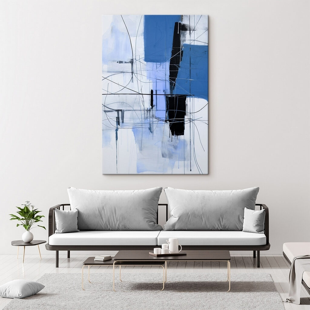 Painting of a blue and black square
