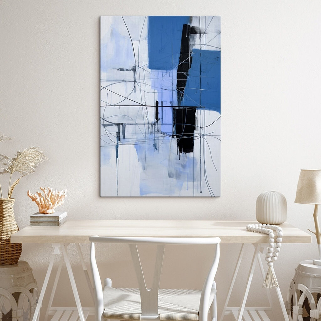Painting of a blue and black square