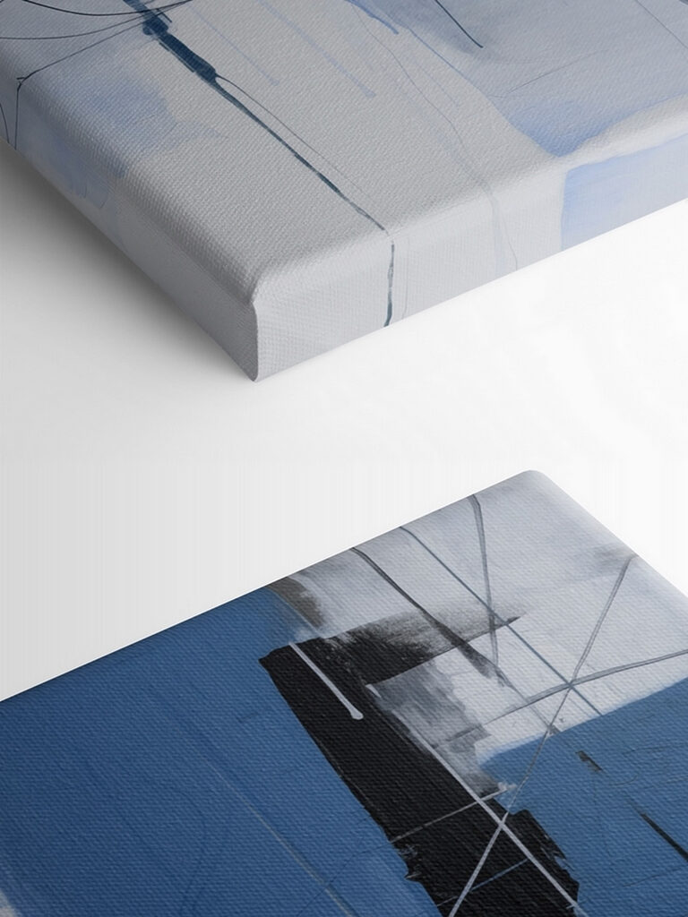 Painting of a blue and black square
