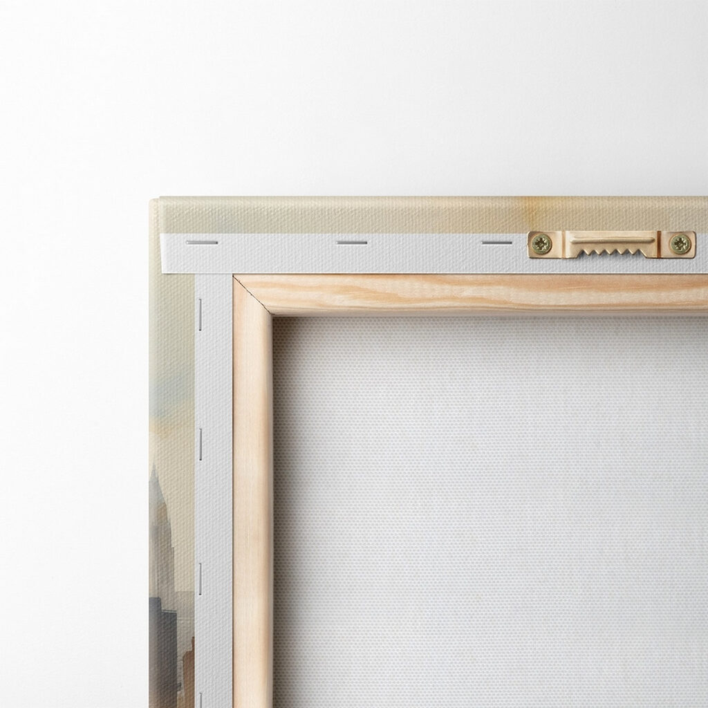 Watercolor of a bridge and a city Watercolor of a bridge and a city