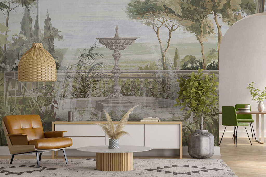 Water fountain in a garden Water fountain in a garden