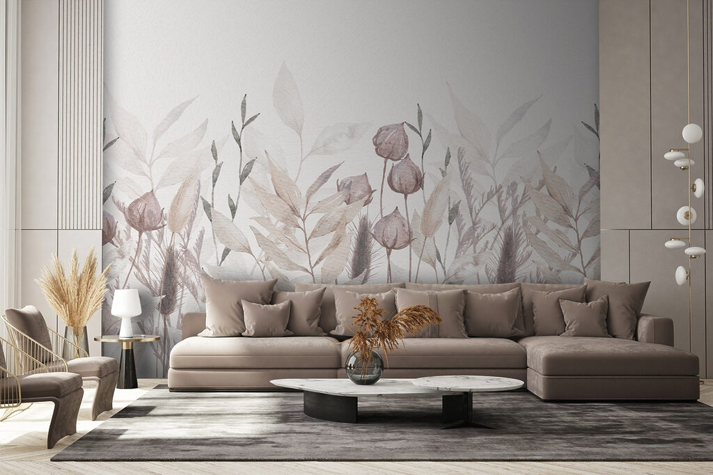 Painting of plants and leaves